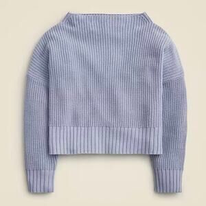 J.Crew Ribbed Funnel neck Sweater Linen Cotton Blend Lavender Lakeshore S NWT